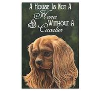 King Charles Spaniel Dog Cavalier Ruby Metal Tin Sign Wall Decor for Home Gate Garden Bars Restaurants Cafes Office Store Pubs Club Gift 8x12 Inch