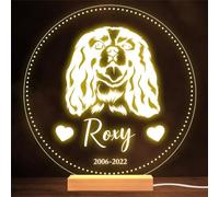 King Charles Spaniel Dog Memorial Pet Loss Personalised Gift Night Light | Personalised Gift For Home, Lamp Room Décor | Kids & Adults Night Lights With Name | Personalised Gift For Bedroom |
