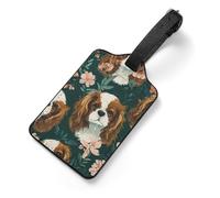 King Charles Spaniel Dog Travel Luggage Tags for Suitcases Handbag Leather Suitcase Labels