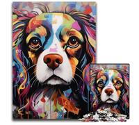 King Charles Spaniel Graffiti 1000 Pieces Puzzle Gifts Jigsaw Puzzles for Adults Family Activity, DIY Home Decor, 26X38CM/10.23x14.96inch