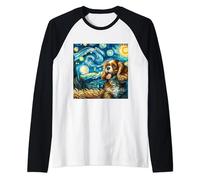 King Charles Spaniel Starry Night Shirt Vincent Van Gogh Dog Raglan Baseball Tee