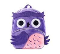 KING CHEER Cute Mini Toddler Backpack for Boys and Girls, Small Plush Kids Rucksack Backpack for Nursery, Preschool, Kindergarten, Travel(Purple Owl)