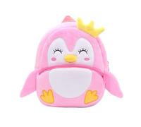 KING CHEER Cute Mini Toddler Backpack for Boys and Girls, Small Plush Kids Rucksack Backpack for Nursery, Preschool, Kindergarten, Travel(Cute Penguins)