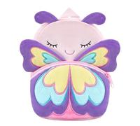 KING CHEER Cute Mini Toddler Backpack for Boys and Girls, Small Plush Kids Rucksack Backpack for Nursery, Preschool, Kindergarten, Travel(Little Butterfly-Purple)