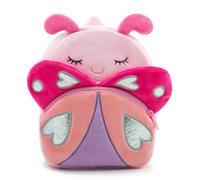 KING CHEER Cute Mini Toddler Backpack for Boys and Girls, Small Plush Kids Rucksack Backpack for Nursery, Preschool, Kindergarten, Travel(Pink Butterfly)