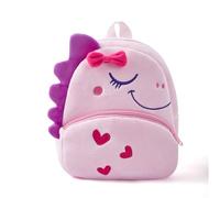 KING CHEER Cute Mini Toddler Backpack for Boys and Girls, Small Plush Toddler Backpack, Perfect for Prechool, Kindergarten, Travel Ages 2-4(Girly Dinosaur)
