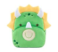 KING CHEER Cute Mini Toddler Backpack for Boys and Girls, Small Plush Toddler Backpack, Perfect for Prechool, Kindergarten, Travel Ages 2-4(Dinosaur-Triceratop)
