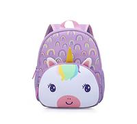 KING CHEER Toddler Backpack Nursery Rucksack for Boys & Girls Soft Neoprene Lightweight Mini Rucksack for Nursery Pre-School(Rainbow Unicorn)