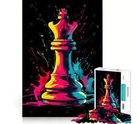 King Chess Piece 1000 Piece Jigsaw Puzzles- Enjoyable Game Bright Color Family Enjoyable Perfect Art (50x75cm)
