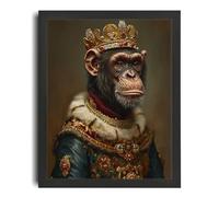 King Chimp Painting Monkey Royal Portrait Renaissance Animal Wall Art Print Poster A2 - Wall Art Home Decor Movie Poster Canvas Film Cinema Retro Vintage Cult Classic Nostargic Saga Modern reprint we