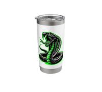 King Cobra Electric Green Snake Serpent Graffiti Stainless Steel Insulated Tumbler