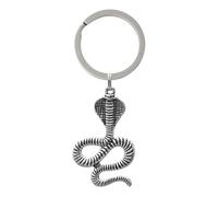 King Cobra Snake Silver Keyring Keychain