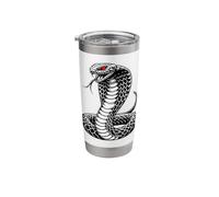 King Cobra Snake x Snake Serpent Cobra Blackwork Stainless Steel Insulated Tumbler