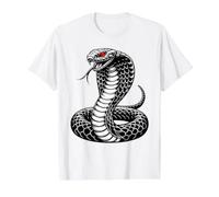 King Cobra Snake x Snake Serpent Cobra Blackwork Value Graphic T-Shirt, Men, White, XL