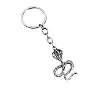 King Cobra Venomous Snake Silver Keyring Keychain