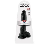 King Cock 10" Cock with Balls Black 25.5 cm
