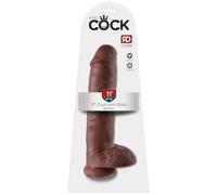 King Cock 11" Cock with Balls Brown 28 cm