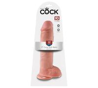 King Cock 11" - Suction Cup, Realistic Dildo with Balls (28cm) - Natural