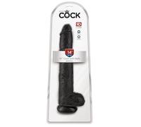 King Cock 14" Cock with Balls Black 35 cm