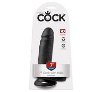 King Cock 17.8 cm Black Dildo with Balls