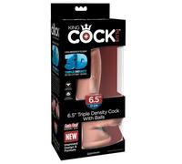 King Cock 6.5" Triple Density Cock with Balls Light 19.7x4 cm