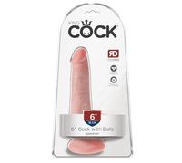 King Cock 6" Cock with Balls Light 6 Inch