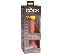 King Cock Elite 6 Inch Dual Density Vibrating Cock Flesh Pink