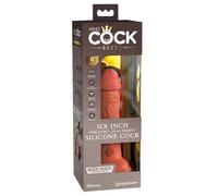 King Cock Elite 6" Vibrating Silicone Dual Density Cock - Caramel