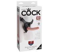 King Cock Strap on Harness with Cock, 7 Inch, Flesh