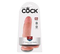 King Cock 7" Cock with Balls Light 7 Inch