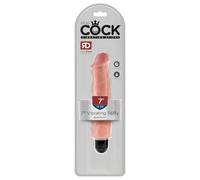 King Cock 7" Stiffy - Waterproof, Lifelike Vibrator (18cm) - Nude