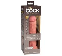King Cock Elite 8" Vibrating Silicone Dual Density Cock with Remote - Vanilla