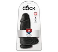 King Cock 9" Chubby - Suction Cup Dildo with Balls (23cm) - Black