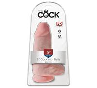 King Cock 9" Chubby - Suction Cup Realistic Dildo with Balls (Natural)