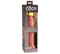 Pipedream King Cock Elite Dildo 9 Inch - Dual Density Silicone, Realistic, Suction Cup