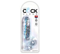 King Cock Clear 6 - Suction Cup Small Dildo with Balls (15cm)