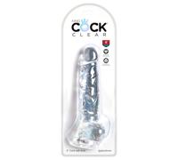 King Cock Clear 8" - Suction Cup Dildo with Balls (20cm)