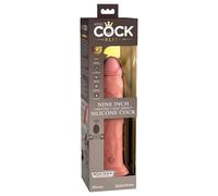 King Cock Elite 9 - Suction Cup Vibrator 9" - Natural