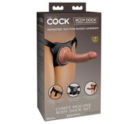 King Cock Elite Comfy Silicone Body Dock Kit Strap-On Harness 7" Dildo Anal