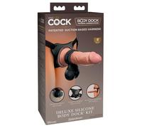 King Cock Elite Deluxe Silicone Body Dock Kit Strap-On Dildo Swinging Balls Anal