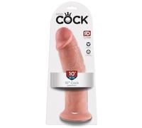 Pipedream King Cock 10 Inch Realistic Veiny Thick Suction Cup Dildo Dong Light
