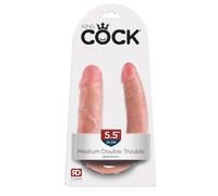 King Cock Flesh Medium Double Trouble Dildo, Flesh