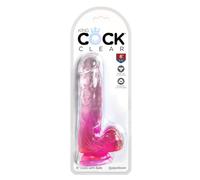King Cock King Cock Clear 6" Cock with Balls - Pink Clear/Pink 6 Inch