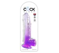 King Cock King Cock Clear 9" with Balls - Purple Clear/Purple 9 Inch