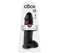 King Cock King Cock Cock with Balls Black 12in