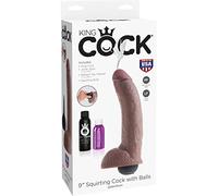Pipedream 9-Inch Brown King Cock Squirting Dildo with Balls
