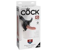 King Cock Strap-On-Harness with 6" Cock Light 6 Inch