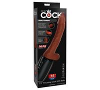 King Cock Plus 7.5 - Realistic Vibe with Balls (Brown)