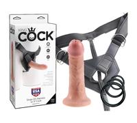 King Cock Strap-On 6" - strap-on dildo (flesh-coloured)