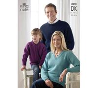 King Cole 3018 Knitting Pattern Sweaters and Cardigans in DK